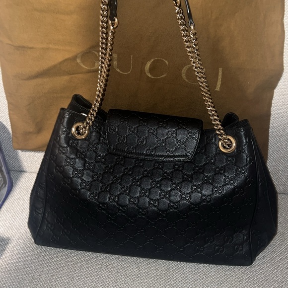 Gucci Guccissima Authentic Horsebit black Emily versatile large bag and dustbag - Picture 7 of 17
